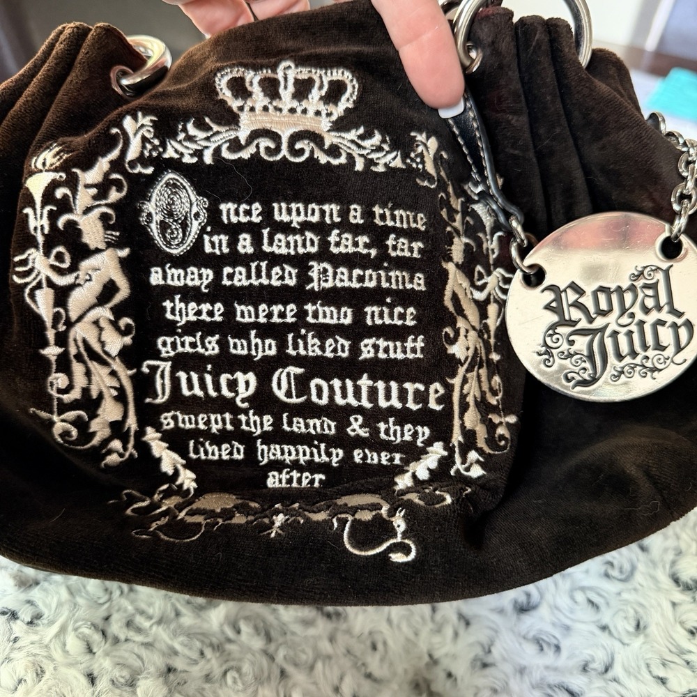 Y2K Vintage Juicy Couture Once Upon a Time Daydreamer Royal Juicy Velour Bag - Picture 4 of 16